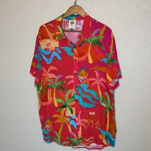 Farm Rio Red Ipanema Tropical Unisex Shirt Size Large